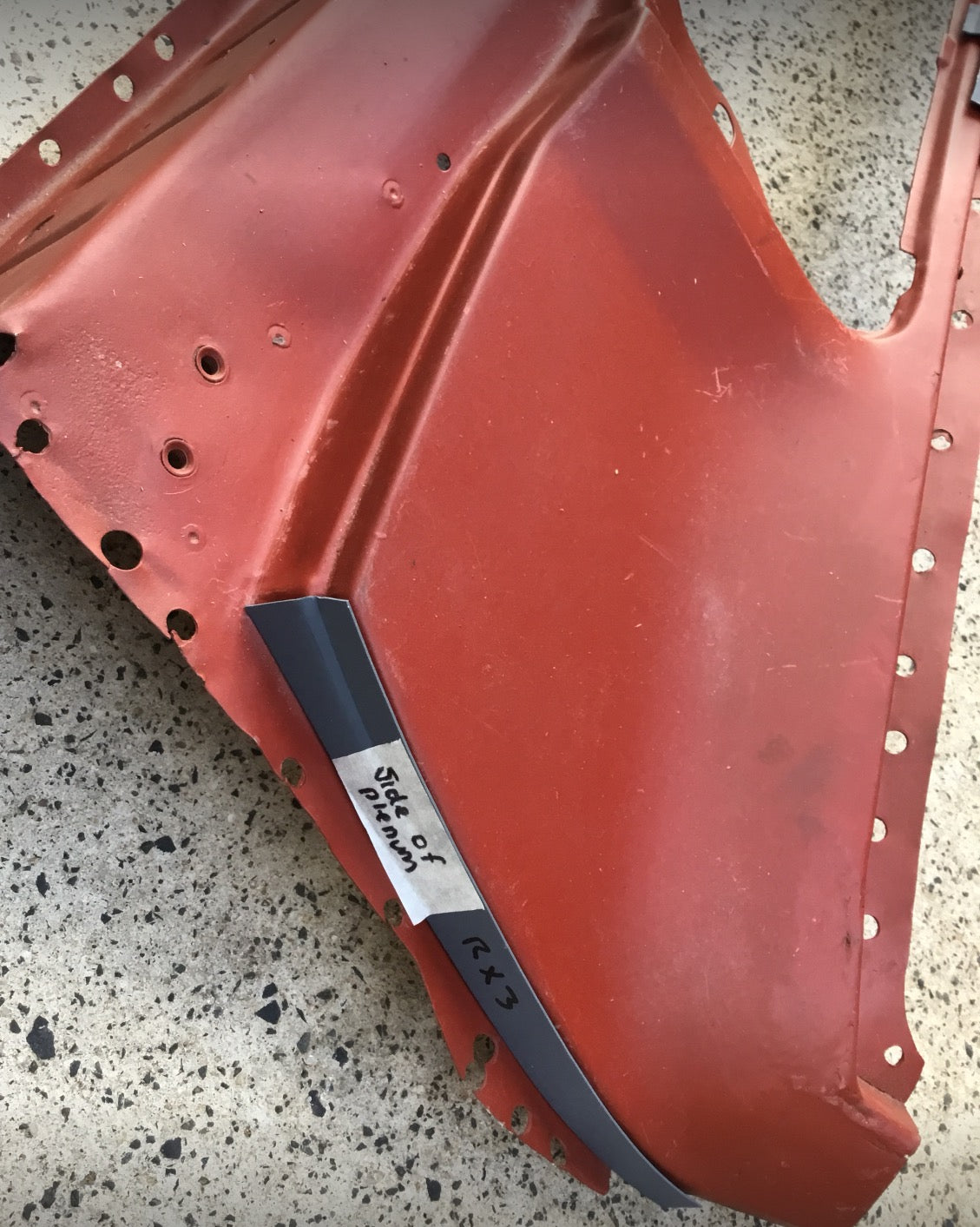 MADE TO FIT MAZDA RX3 SIDE OF PLENUM RUST REPAIR