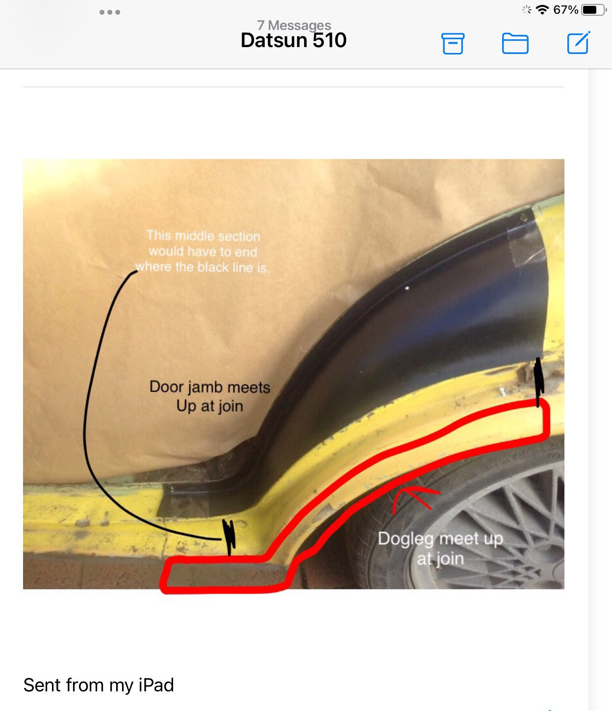 FITS DATSUN 1600/510 DOGLEG & DOORJAMB COMBINED